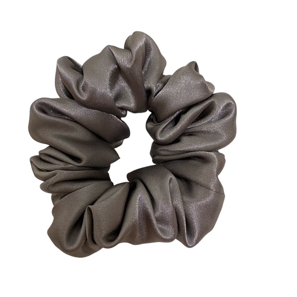 Hair Scrunchie Mini Accessories - Satin Hair Scrunchie. Grey. Mini